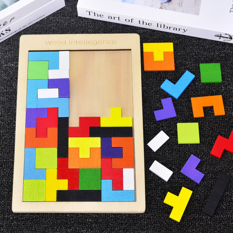 Tetris children's educational building wooden toys baby puzzle 2-3-4-5-6-7 years old boys and girls