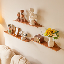 Wall storage rack solid wood one-word partition storage bookshelf laminate living room wall decoration wall-mounted display shelf