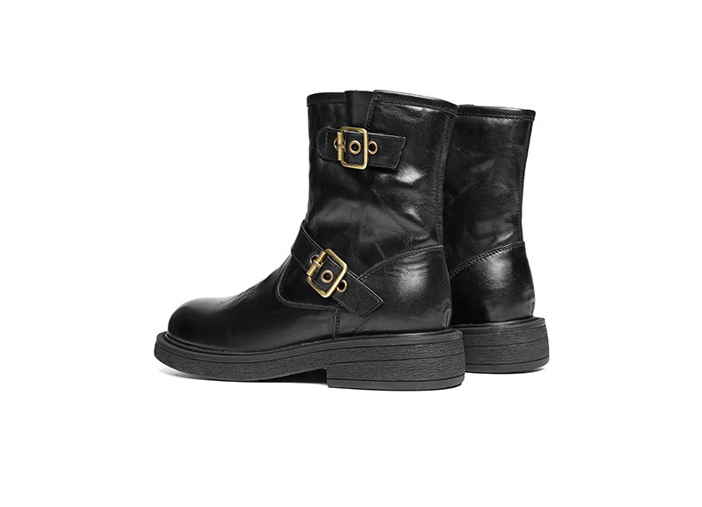 Западные Boots 红蜻蜓西部短靴女秋冬新款巨好看鞋子真皮棕色女鞋复古美拉德靴子 Reddragonfly