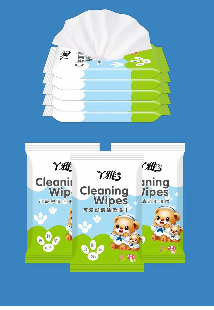 Khăn lau trẻ em học sinh người lớn túi nhỏ 10 miếng với trẻ sơ sinh tay đặc biệt 40 túi khăn ướt bán buôn khăn ướt baby care