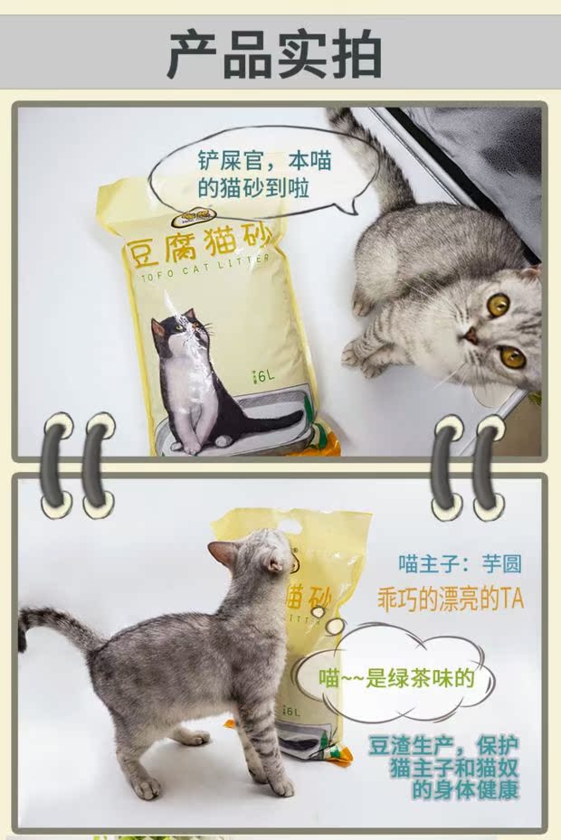Đậu hũ mèo 6L (hương vị trà xanh) 包邮 - đậu hũ mèo - mèo đậu mèo - Cat / Dog Beauty & Cleaning Supplies lược chải lông