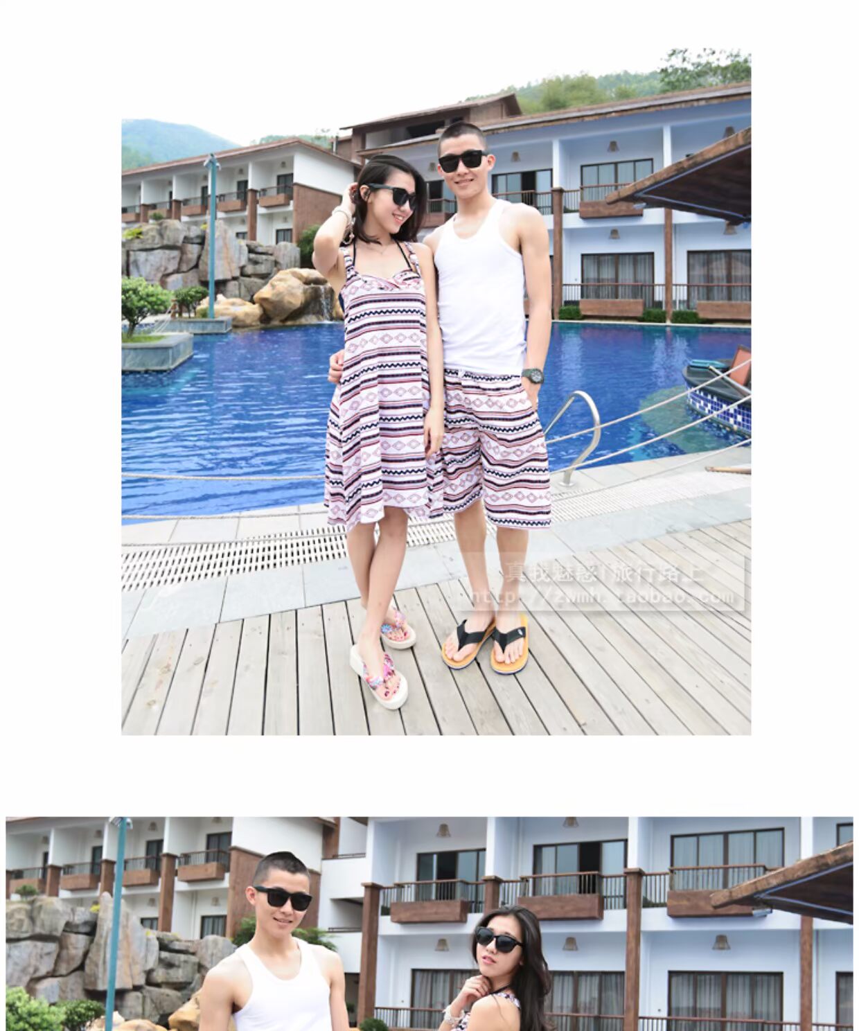 Cặp vợ chồng mới bơi thời trang váy ngắn bikini ba mảnh áo tắm phụ nữ kỳ nghỉ quần nam quần đi biển quần short đồ đi biển cho cặp đôi
