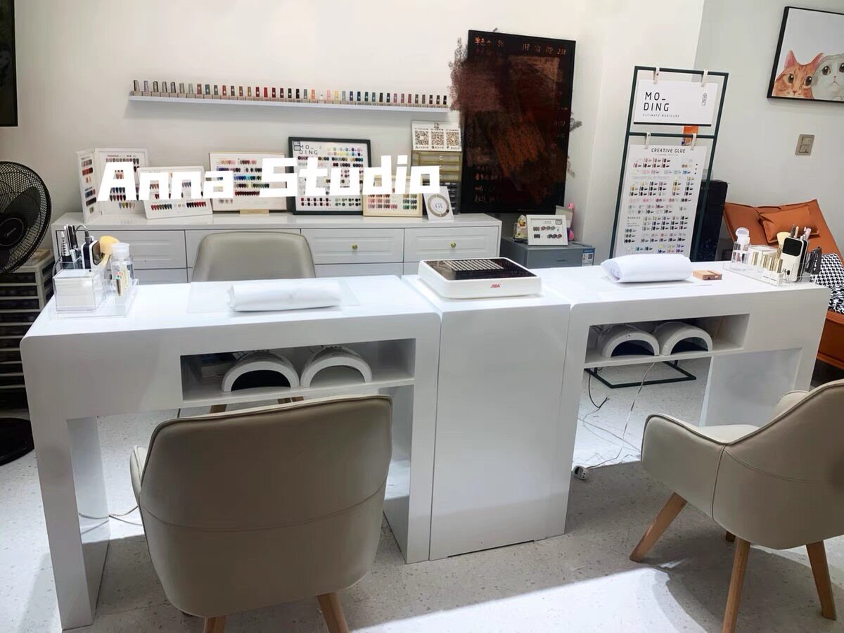 European style nail table single double triple special price nail polish table manicure table white baked lacquer nail art table