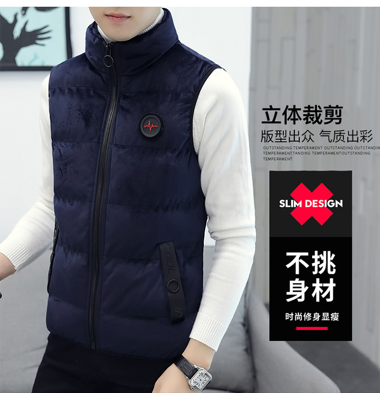 Playboy down cotton pad vest nam mùa thu đông xu hướng áo vest sinh viên giản dị vest vest Hàn Quốc áo vest dạ nam