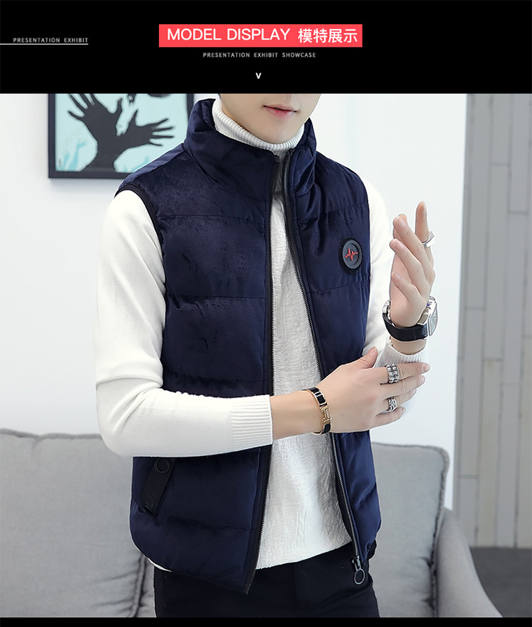 Playboy down cotton pad vest nam mùa thu đông xu hướng áo vest sinh viên giản dị vest vest Hàn Quốc áo vest dạ nam