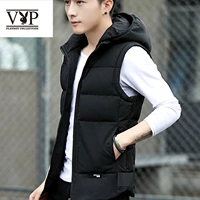 Playboy mùa thu và mùa đông vest nam xuống cotton phiên bản Hàn Quốc của áo vest có thể tháo rời vest vest sinh viên áo khoác thủy triều áo lông cừu