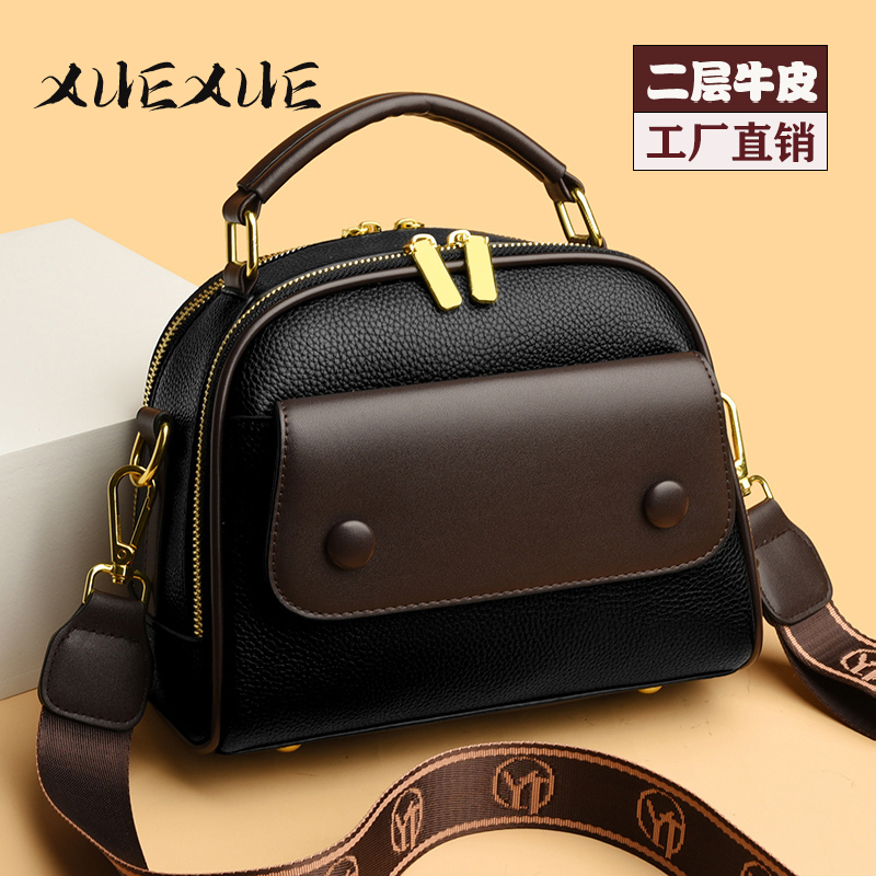 Soft Leather Bag for Women 2026 New Autumn and Winter High-End Crossbody Bag Versatile Middle-Aged Mother Bag Soft Leather Handbag