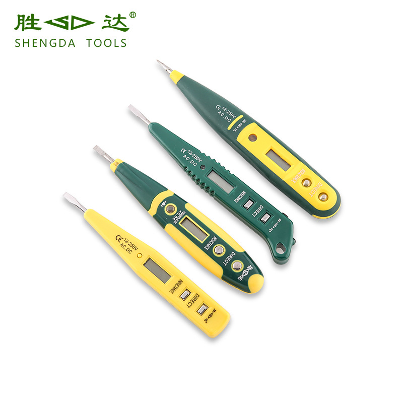 Shengda digital display test pen Electrician multi-function line break detection test electric pen test electric pen Household