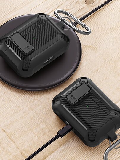 Anti-Drop AirPods Pro 2Nd Generation Protective Case, AirPods 4Th Generation Protective Shell Suitable for Apple Earphones, Carbon Fiber Pattern Buckle, Huaqiangbei 3Rd Generation Pro Case, 5Th Generation with Hook