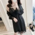 Mùa xuân và mùa thu đồ ngủ lụa băng sexy phụ nữ mùa xuân và mùa hè mô phỏng lụa satin đồ ngủ hai mảnh ren sling đệm ngực - Đêm đầm Đêm đầm