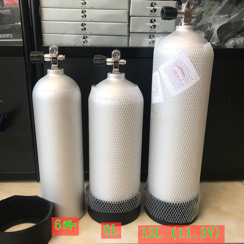 2022 new production 8 liters Submersible Aluminum Bottle 12L Diving Vessel 6 Liters Diving Oxygen Tank Send Base Aluminum Alloy Gas Cylinder