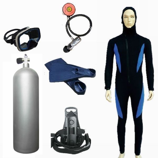A complete set of scuba diving equipment, a full set of waterproof diving suits, dry diving suits, diving and salvage equipment for winter