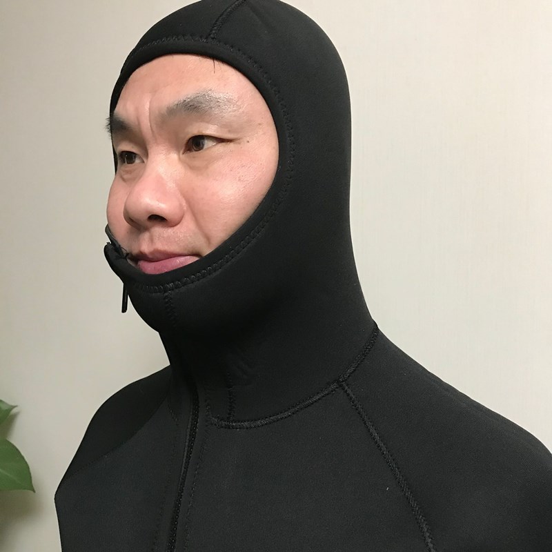 5MM diving clothes warm with hat - clothes thickened cold anti - wind surfing clothes 5mm connected hat coat