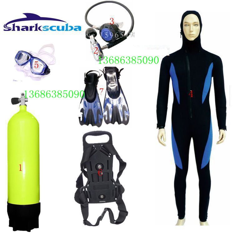 12L diving cylinder set heavy diving full set of diving equipment deep professional diving equipment supplies wetsuit set