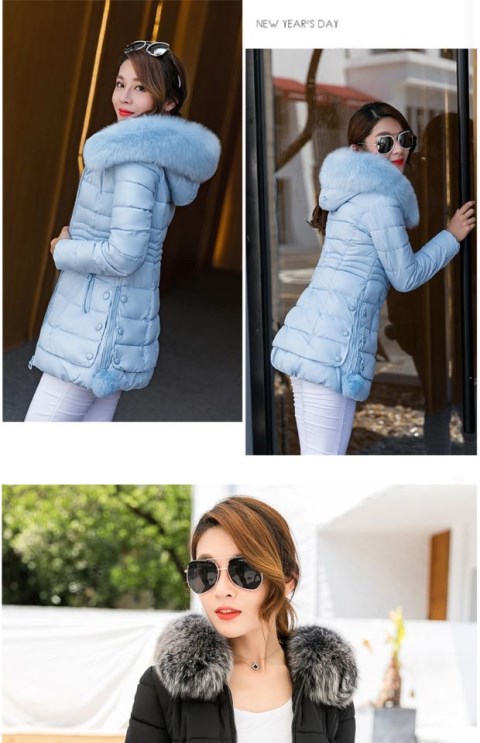 Áo chống mưa cổ áo lớn bằng vải cotton nữ mùa đông dài phù hợp với phiên bản Hàn Quốc của áo khoác mỏng mùa đông dày đặc biệt giải phóng mặt bằng nữ áo phao nữ 2020