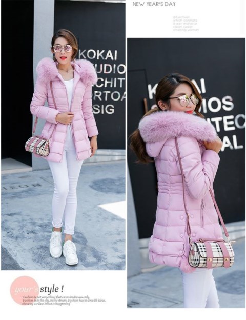 Áo chống mưa cổ áo lớn bằng vải cotton nữ mùa đông dài phù hợp với phiên bản Hàn Quốc của áo khoác mỏng mùa đông dày đặc biệt giải phóng mặt bằng nữ áo phao nữ 2020