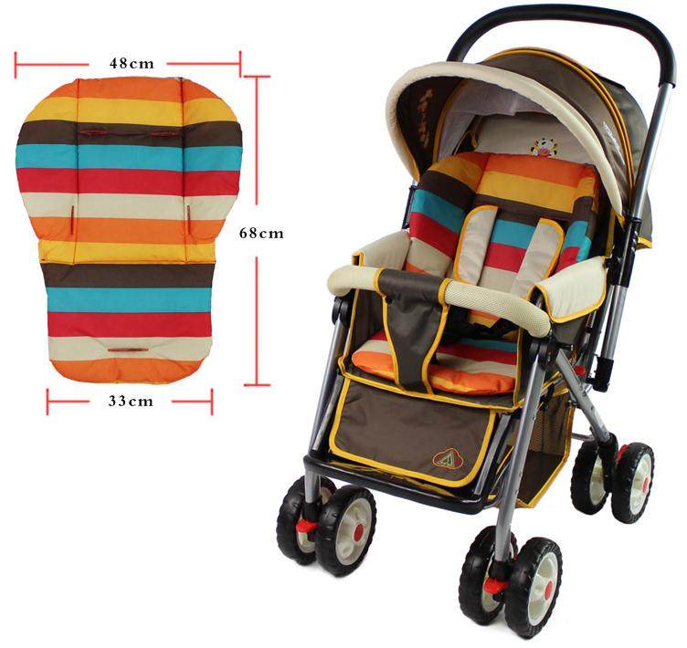 Stroller Cotton Cushion Rainbow Seat Cushion Cart Cushion Anti-Urine Mat Autumn Winter Baby Dining Chair Universal Baby Car Umbrella Car Cotton Cushion