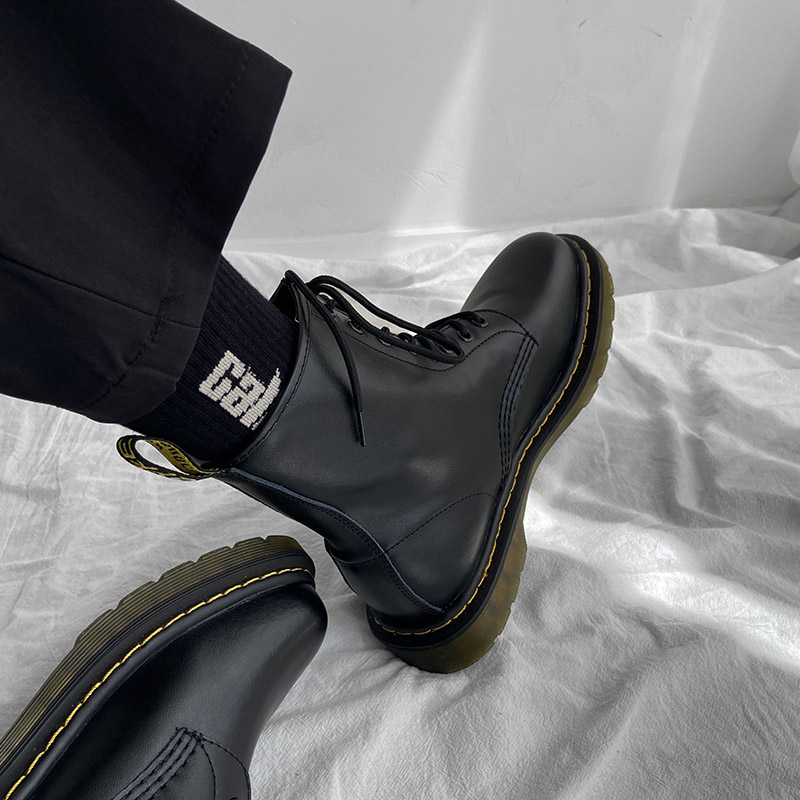 Autumn mid-tube Martin boots men's British style tooling dr1460 six-hole short boots women's eight-hole high tube ins tide shoes