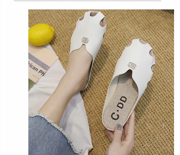 Mùa hè 2018 mới phẳng đáy baotou dép nữ lười nửa dép thời trang mang dép stprint hoang dã và dép thủy triều dép gucci nữ quai ngang