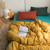 Mix and match wind cotton wash cotton four-piece Net red cotton quilt cover sheets bedding dormitory single three-piece set