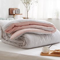 No Inprint Day style geranium cotton winter quilt with thickened warm all cotton knit quilt core single double quilt pure cotton spring autumn quilt