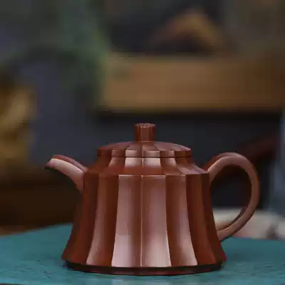 Yixing moon shadow sand pure handmade purple mud tendon pattern well fence 280cc