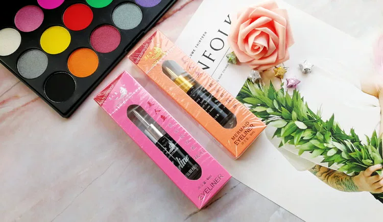 Authentic Trung Quốc Bút kẻ mắt 9ml Chống nước Anti-Halo Black Pen Studio Makeup Soft Head Liquid Eyeliner - Bút kẻ mắt