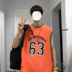 ROCKY CHỦ HONG KONG WIND HÈ INS TREND BASKETBALL SPORTS VEST nam Hàn Quốc phiên bản của VAI HỌC SINH tay T-shirt 
