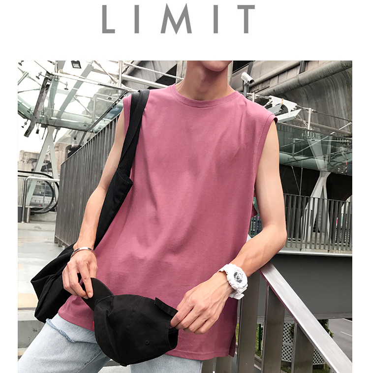 Ins gió ~ cơ bản chín màu thành đôi thể thao vest lỏng màu rắn không tay T-Shirt Harajuku mùa hè đáy áo