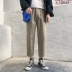 Ulzzang quần âu nam xu hướng mùa thu phiên bản Hàn Quốc của quần ống rộng chín hoang hoang dã Quần bf gió thẳng quần áo nam hàng hiệu Crop Jeans