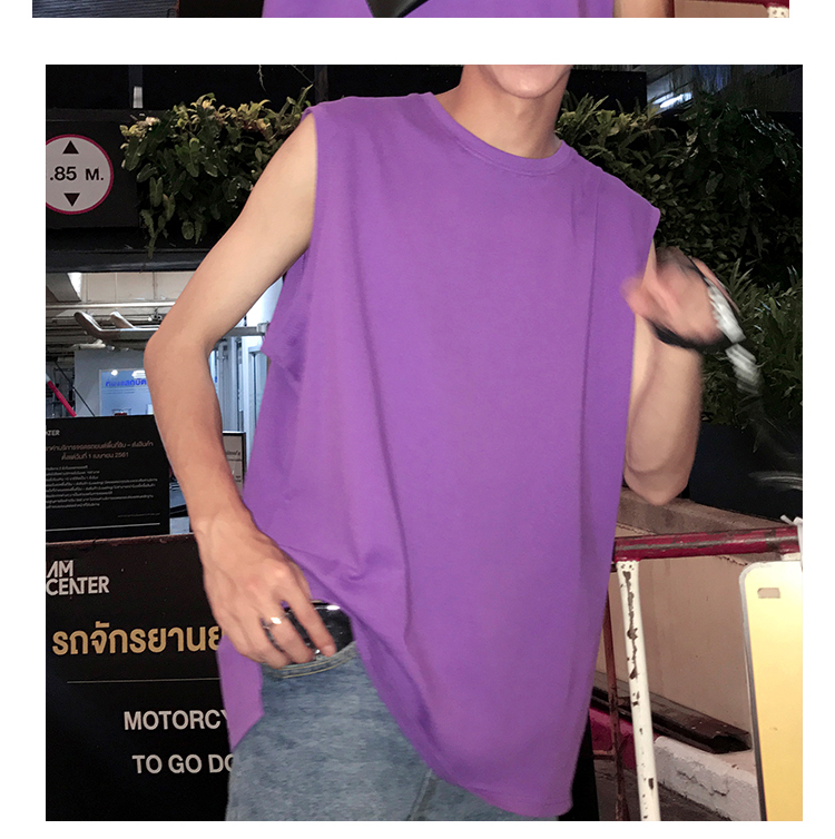 Ins gió ~ cơ bản chín màu thành đôi thể thao vest lỏng màu rắn không tay T-Shirt Harajuku mùa hè đáy áo