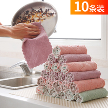 Thickening absorbent cloths 10 pieces household cleaning cloths dish towels kitchen washable dish towels dish cloths