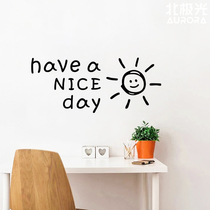 English letters Decorative Wall Stickers Wind Nordic Glass Shop Window Stickers Self-Glued Nets Red Teenage Room Decorations