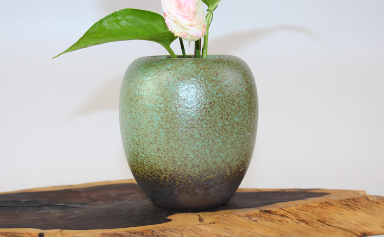 流 轩 Bình hoa nhỏ retro Hoa hình trụ nhỏ Hoa cắm hoa cắm hoa Bình gốm đựng lọ hoa Zen - Vase / Bồn hoa & Kệ chậu trồng cây cảnh