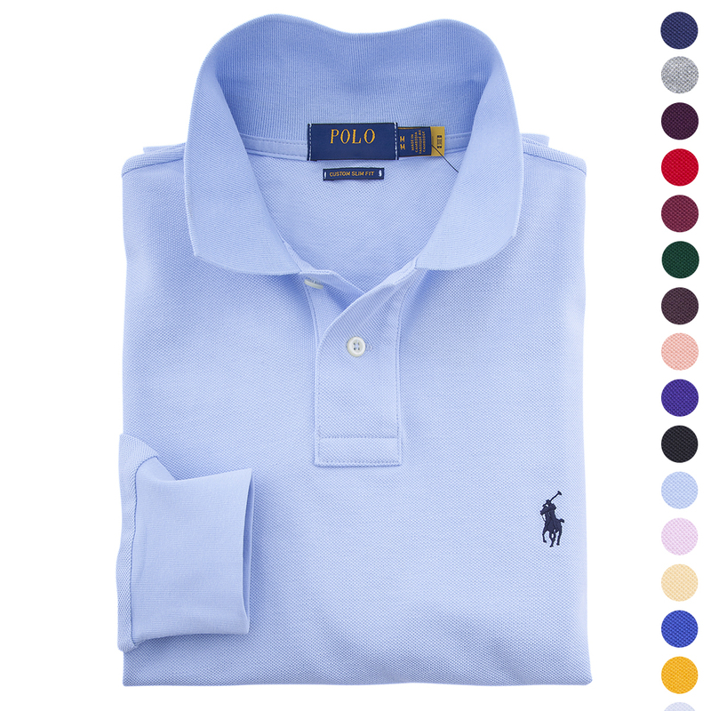 American Ralph Lauren Polo Shirt Long-Sleeve Men's High-End Business T-Shirt Pure Cotton Top T-Shirt Autumn