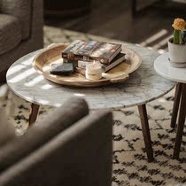 Light luxury Rock board tea table simple modern large and small living room log home Nordic marble coffee table tea table