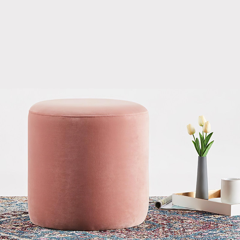 Shoe changing stool Nordic single stool small stool simple fabric sofa stool small round pier living room round stool foot stool European style