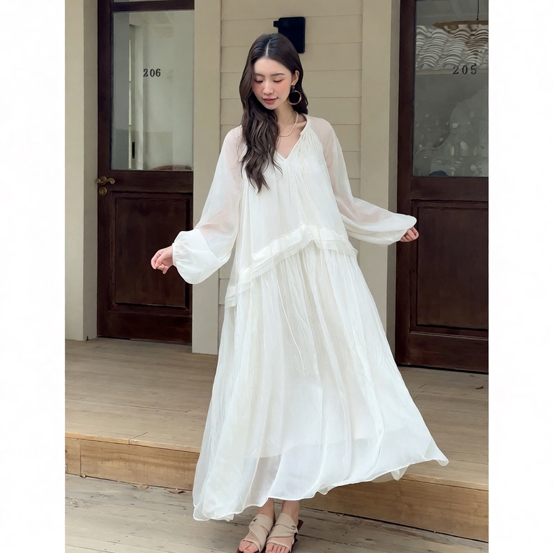 Margaret Dream Mesh Dress: High-End, Elegant, Early Spring New French-Style Vacation Dress for Women