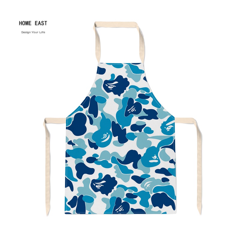 Camouflage Young Apron Waterproof Bape Ape-Themed Cooking Painting Baking Smock Kitchen Household Apron Fashionable Cartoon