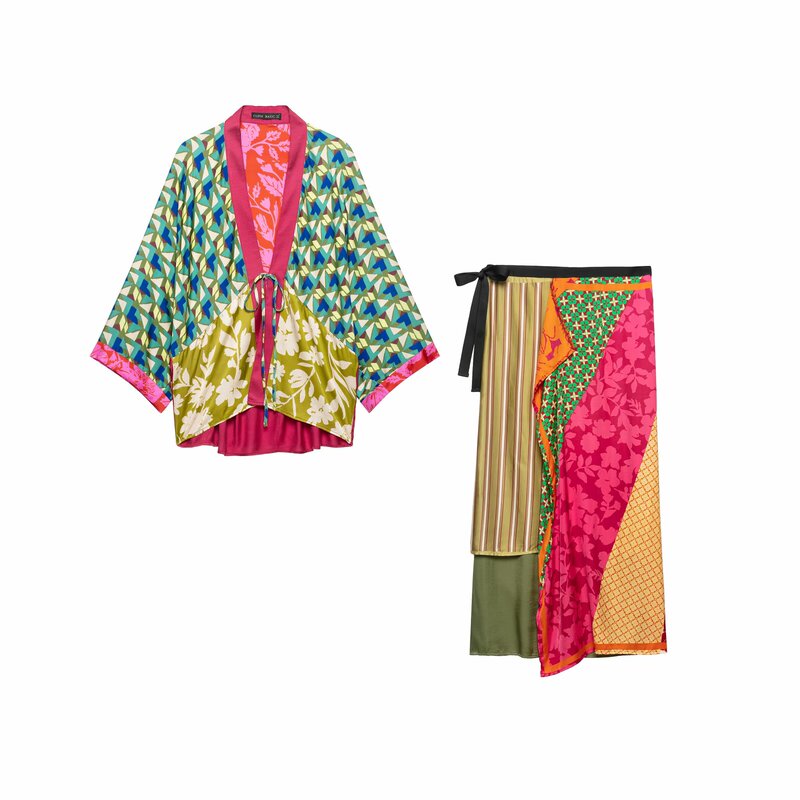 Xixi Fast Fashion Women's Clothing European and American Style Floral Print Kimono Cardigan 4758210 Contrasting Color Skirt 4758207 Xixi Fast Fashion Women's Clothing European and American Style Floral Print Kimono Cardigan 4758210 Contrasting Color Skirt 4758207