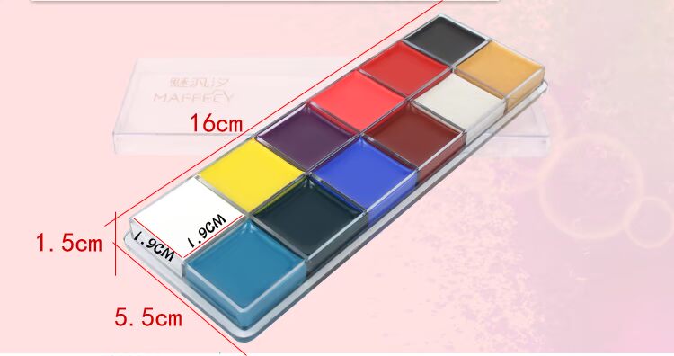 Charm Pan Wei Lite 12 Cơ Thể Màu Sơn Mặt Body Sơn Kem Giáng Sinh Bóng Trang Điểm Trẻ Em Sơn Chống Thấm Nước hình xăm dán đẹp cho nam