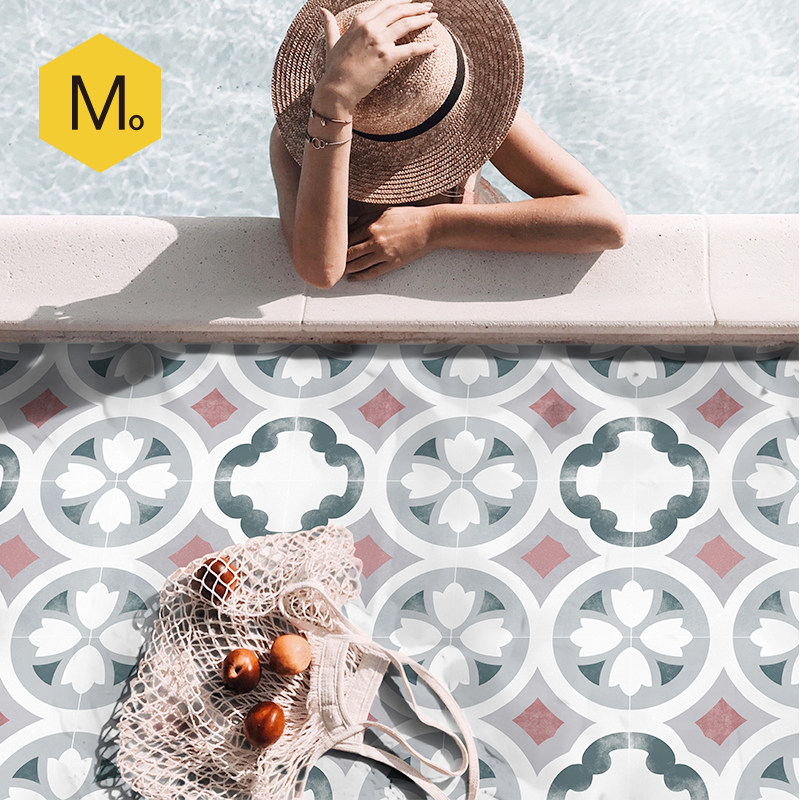 Late Last home Morandi Color retro small flower brick Balcony Xuanguan Parquet Kitchen Makeup Room Bathroom Tiles