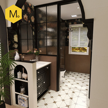Momojia American medieval style bathroom tiles retro caramel brown bathroom tiles toilet wall tiles and floor tiles