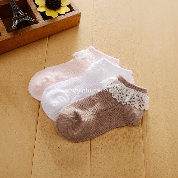 Spring Summer Autumn Women's Baby Super Short Socks Baby Lace Cotton Socks Girl Breathable Socks Baby Thin Princess Socks