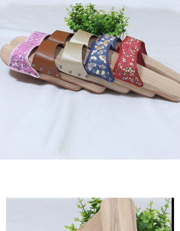 Dép gỗ nữ bè đôi nam và nữ mô hình mát mẻ kéo dưới phòng tắm trong nhà giày gỗ dép nhựa nữ