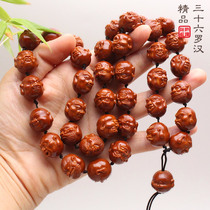 Olive stone carving purely hand-carved iron stone seed single-sided thirty-six arhat necklace 36 arhat neck hanging for men and women