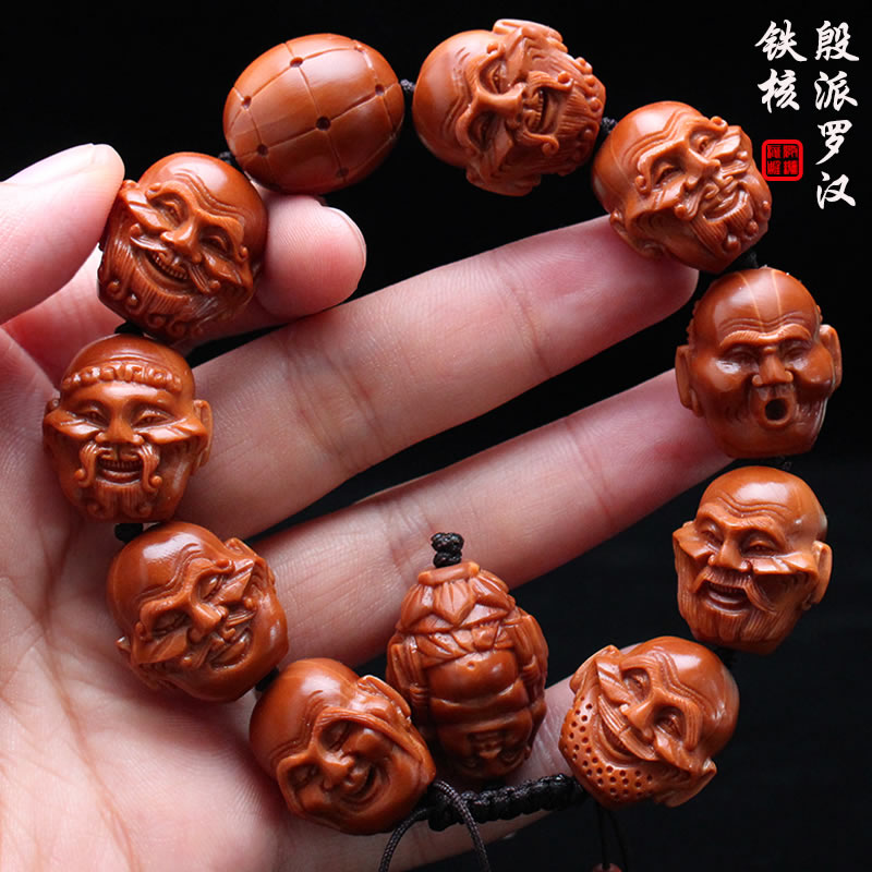 Suk olives nuclear carvings pure hand engraving large seed iron core bifacial Yin sent 18 18 Rohan olives huffman string male