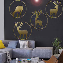 Modern Chinese iron art pendant wall decoration living room background wall Xuanguan metal wall decoration creative moose hanging decoration