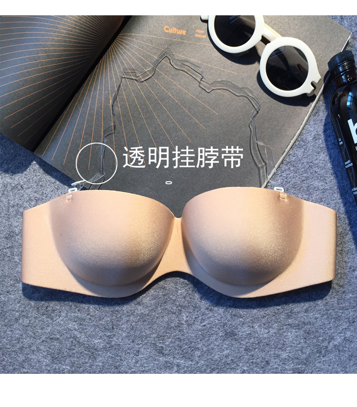 Liền mạch sexy không trượt vô hình áo ngực áo cưới đồ lót treo cổ backless ngực nhỏ thu thập nửa cốc ống đầu