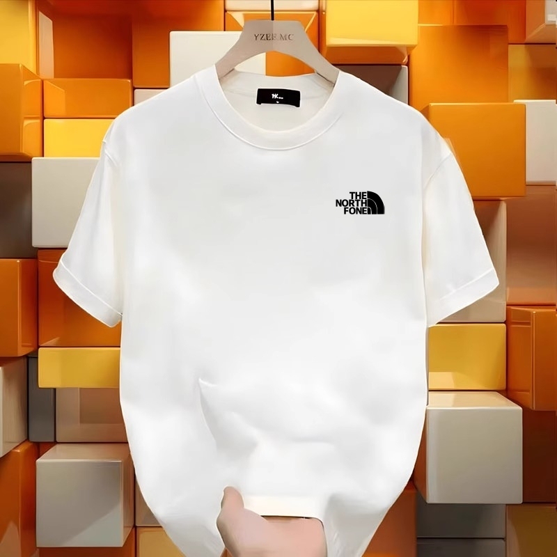 Outlet Store 300g Heavyweight Pure Cotton Short-Sleeve Men's Trendy Fashion Printed T-Shirt Casual Versatile Youth Base Shirt